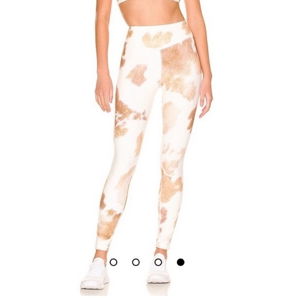 NWOT Weworewhat v shape animal cow print beige multi leggings size small - Picture 2 of 7